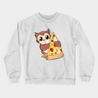 Pizza lover - Owl loves pizza Crewneck Sweatshirt